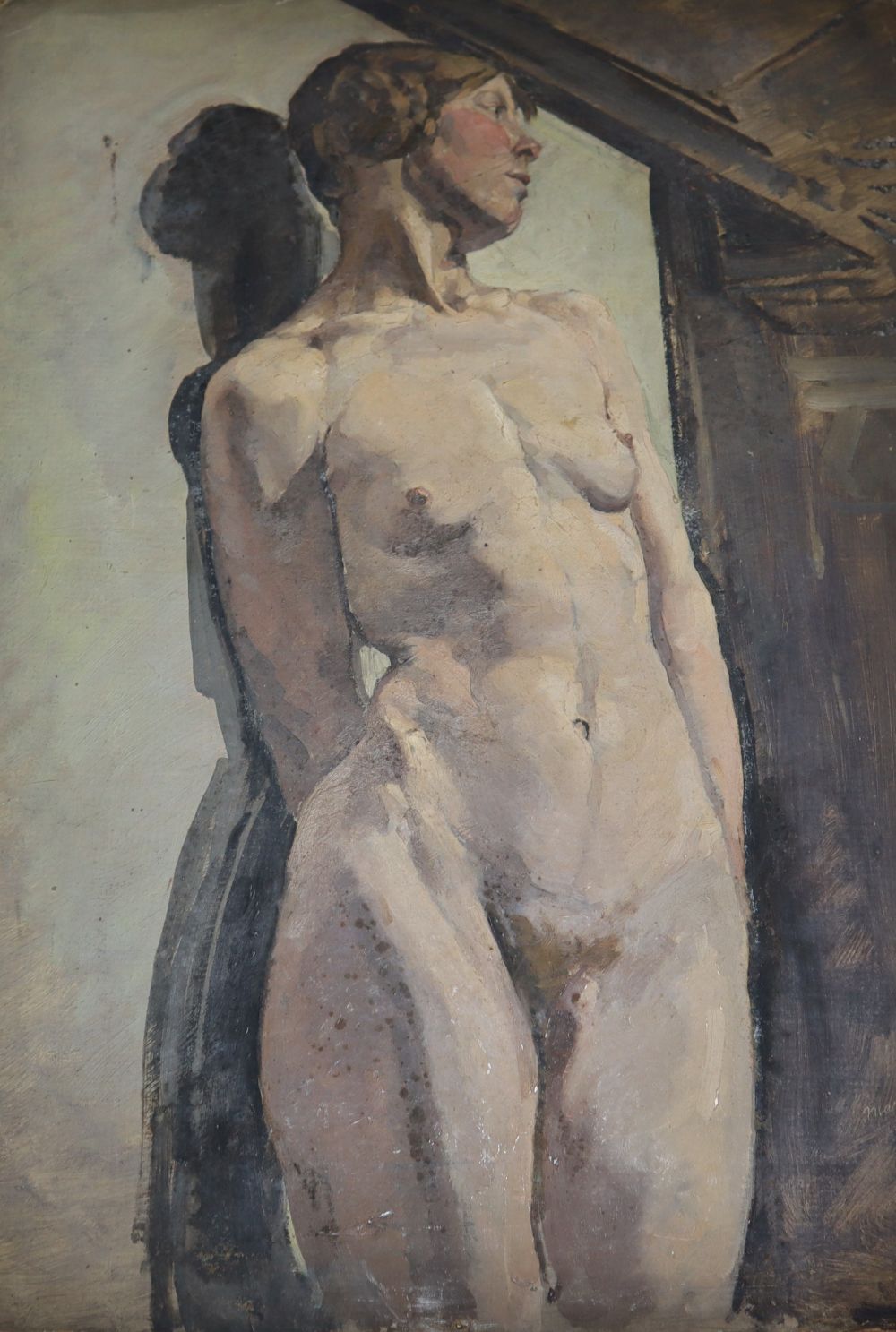 Kemp (fl. C. 1913-14), a folio of students artworks, mostly charcoal nude studies including one oil on card, largest approx. 62 x 47cm